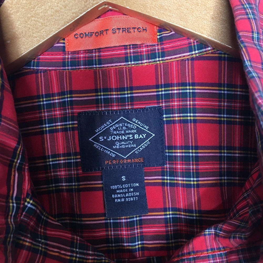 NWT St Johns Bay Shirt Men's S Long Sleeve Plaid Gorpcore 90's Grunge Indie - Picture 2 of 13